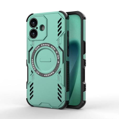 Funda con anillo magnético MagSafe y mariposa para iPhone 17, a prueba de golpes (verde claro)