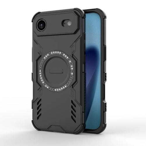 Funda con anillo magnético MagSafe a prueba de golpes para iPhone 17 Air Butterfly Armor (negra)
