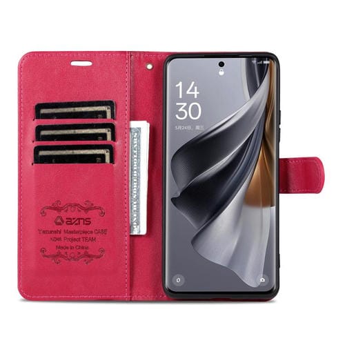 Funda de piel de oveja con tapa AZNS para Samsung Galaxy A07 4G (roja)