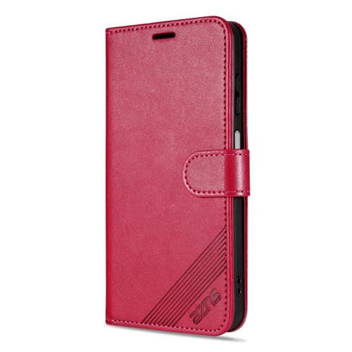 Funda de piel de oveja con tapa AZNS para Samsung Galaxy A17 5G (roja)