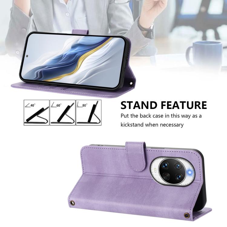 Funda de cuero retro con hebilla para Huawei Nova 14 Ultra (morado)