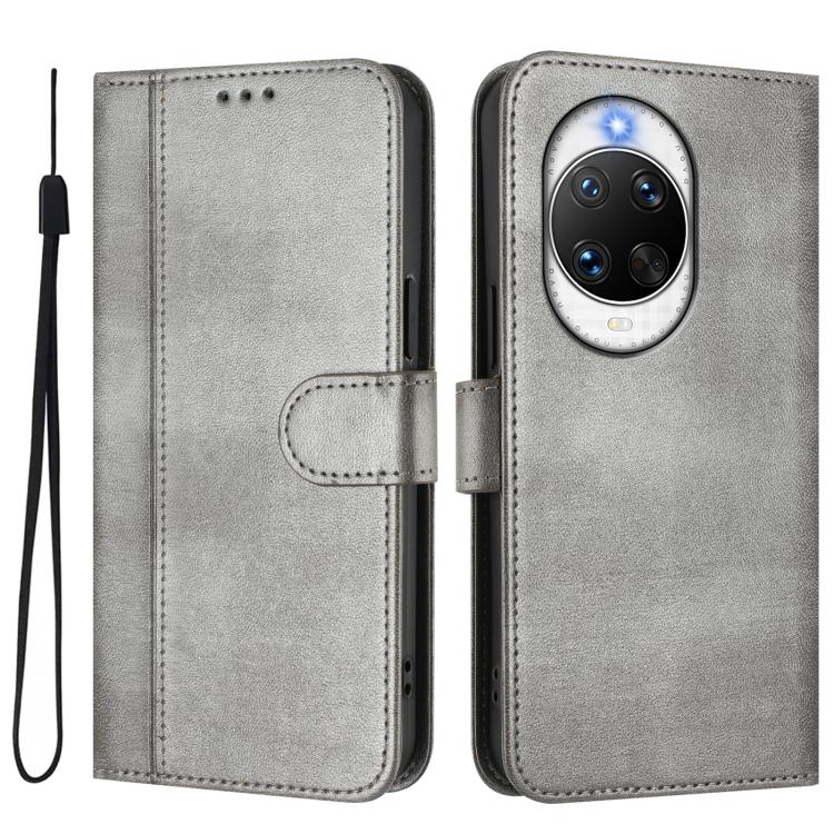 Funda de cuero retro con hebilla para Huawei Nova 14 Pro (gris)