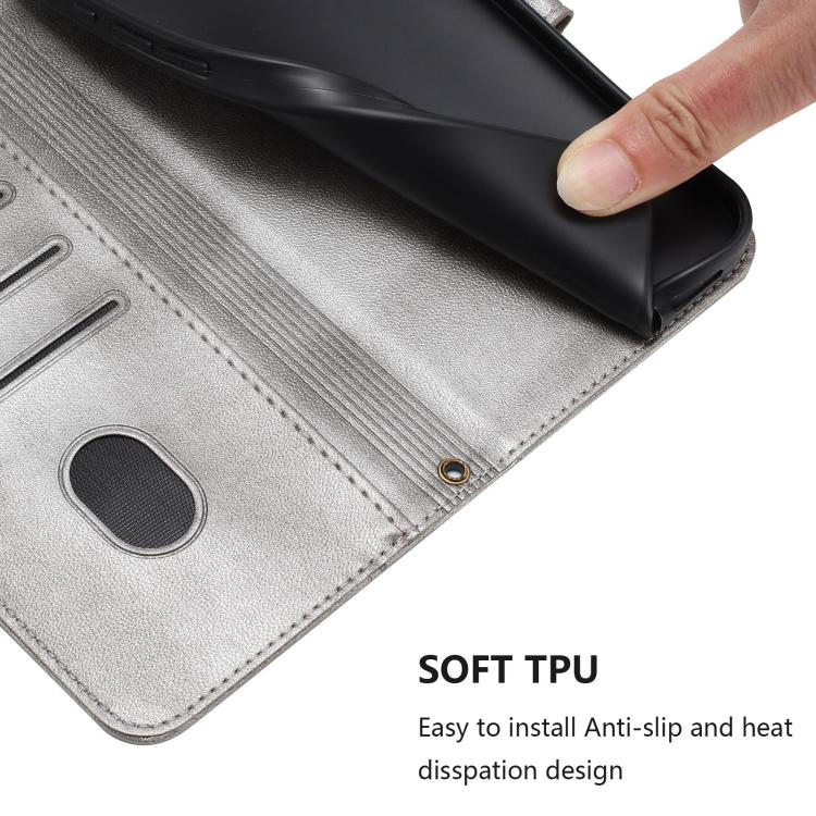 Funda de cuero estilo retro con hebilla y diseño de los años 80 para Huawei Enjoy (gris)