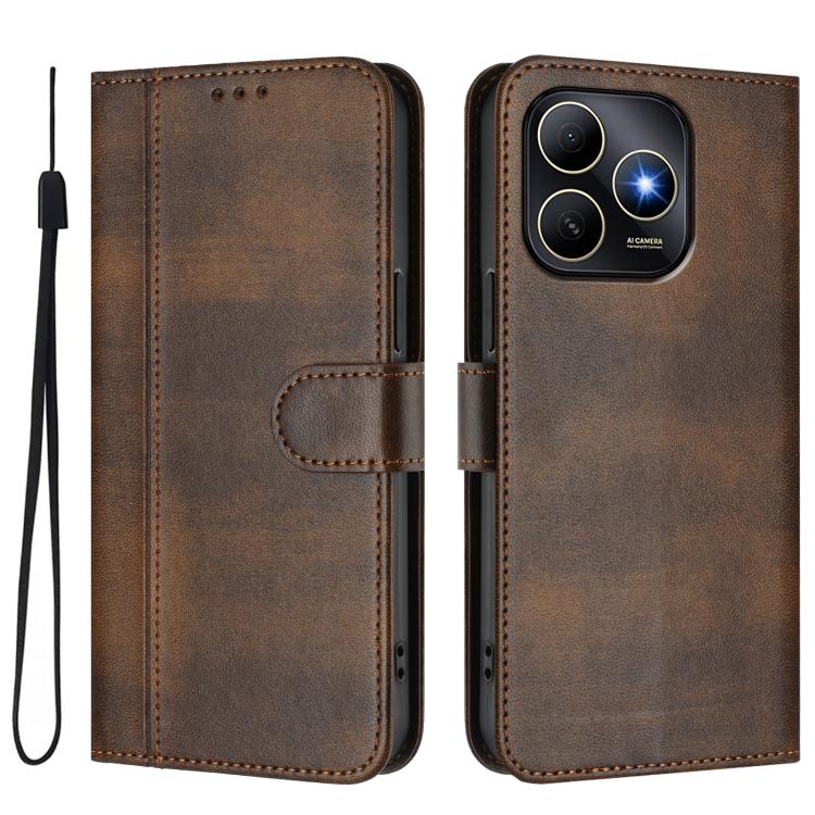 Funda de cuero retro con hebilla y diseño de los años 80 para Huawei Enjoy (marrón)