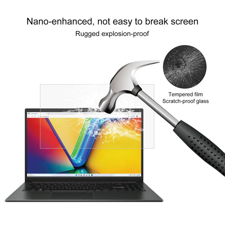 2 películas de vidrio templado a prueba de explosiones 9H de 0,3 mm para ASUS Vivobook Go 15 E1504FA 15.6