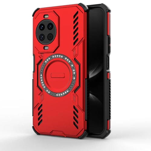 Funda a prueba de golpes con anillo magnético MagSafe y mariposa para Huawei nova 14 5G (roja)