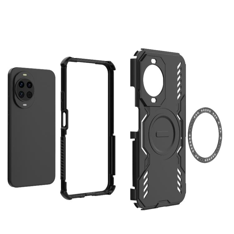 Funda a prueba de golpes con anillo magnético MagSafe y mariposa para Huawei nova 14 5G (roja)