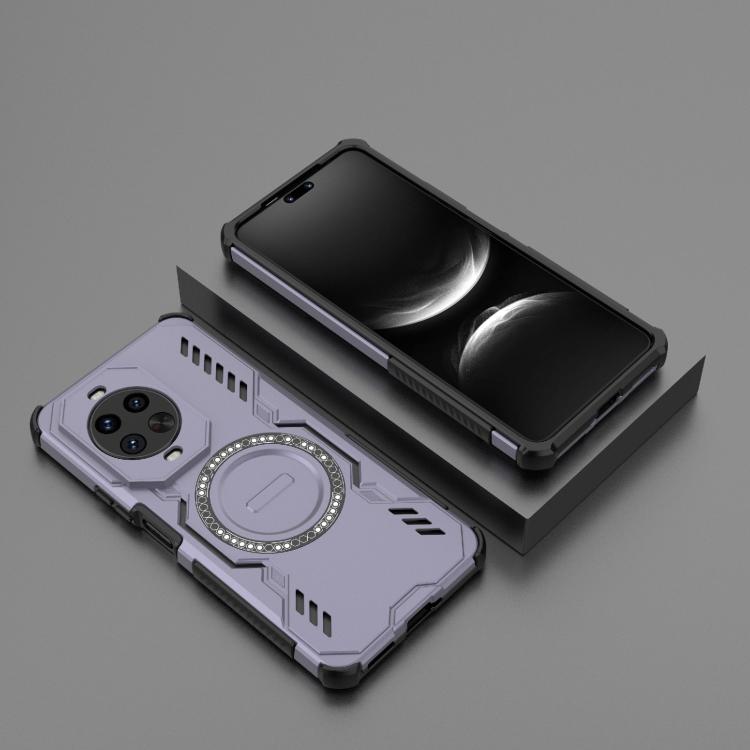Funda a prueba de golpes con anillo magnético MagSafe y mariposa para Huawei nova 14 Pro 5G (morado)