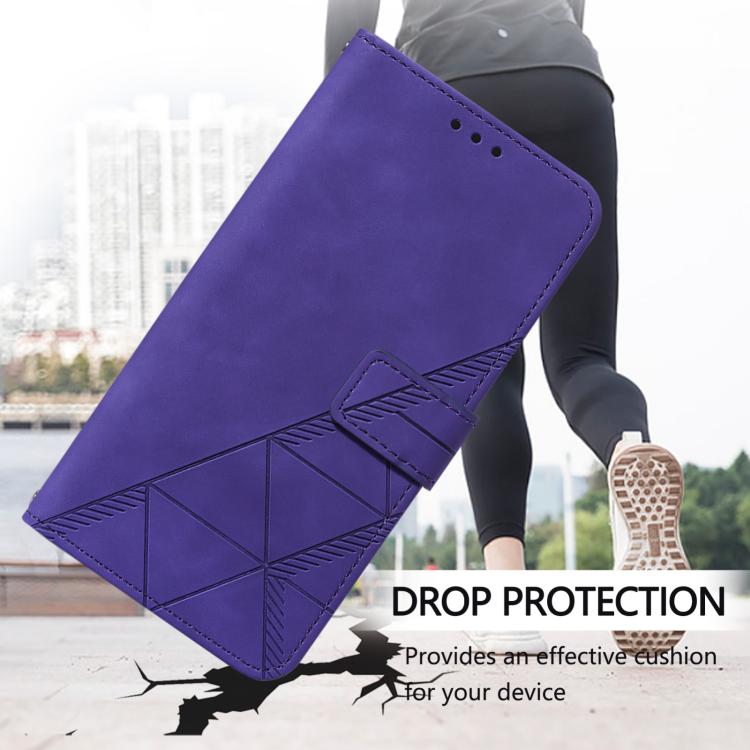 Funda de cuero con relieve 3D para TCL 605/60 SE (morado)