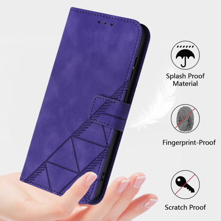 Funda de cuero con relieve 3D para TCL 605/60 SE (morado)