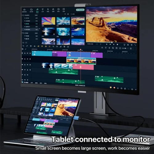 Cable adaptador YCE YCE-V286 Tipo-C a PD3.0 y HDMI 8K (Azul)