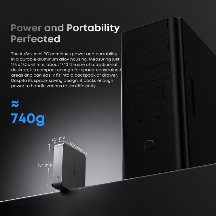 Mini PC CHUWI AUBox i9-13900HK con Windows 11, 16 GB + 512 GB, procesador Intel Core i9-13900HK (enchufe estadounidense)