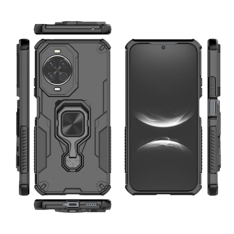Funda híbrida de TPU y PC con soporte metálico para Huawei Nova 14 (negra)