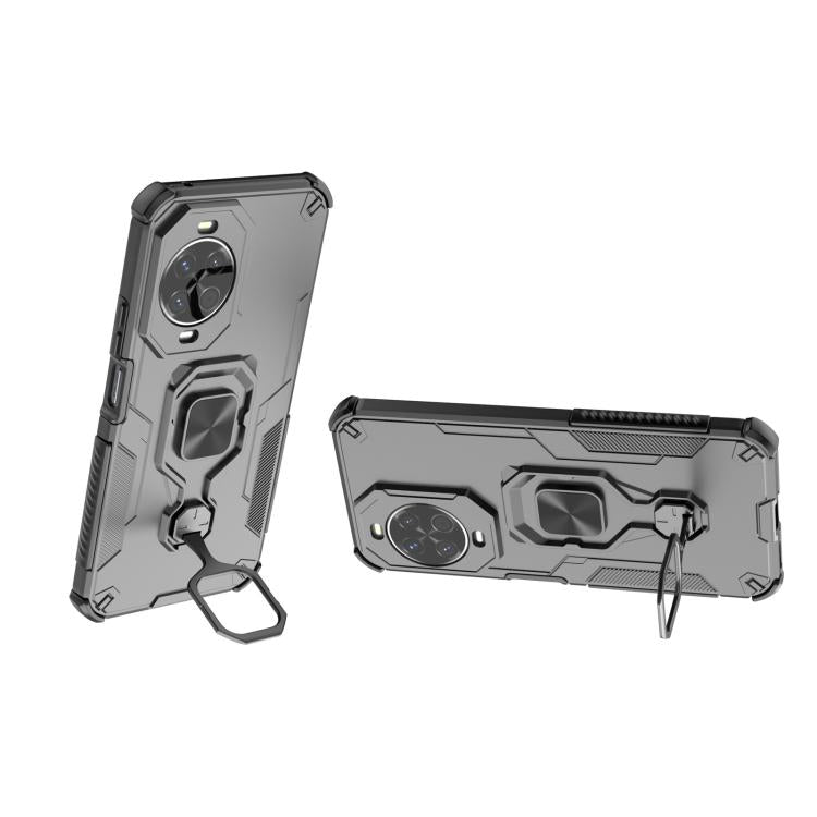 Funda híbrida de TPU y PC con soporte metálico para Huawei Nova 14 (negra)