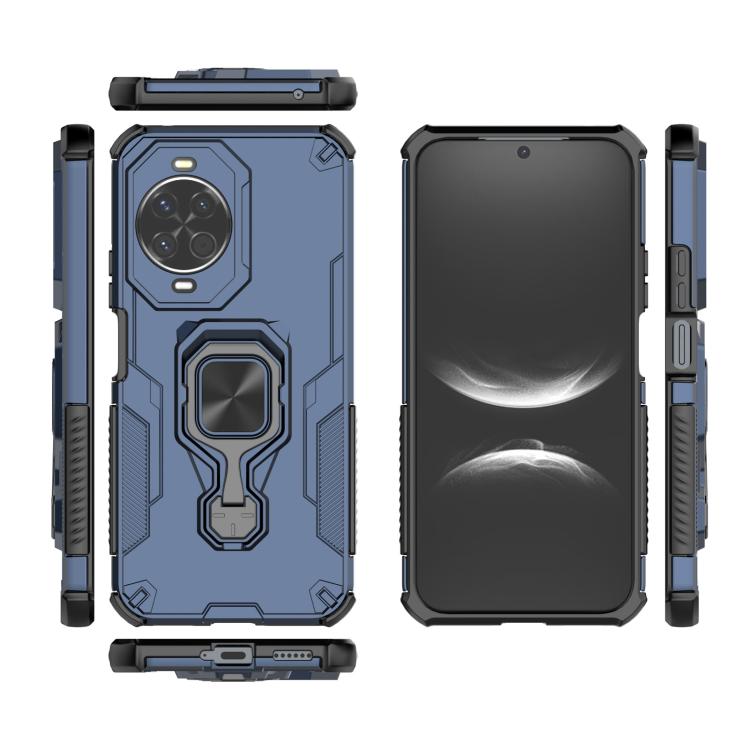 Funda híbrida de TPU y PC con soporte metálico para Huawei Nova 14 (azul)