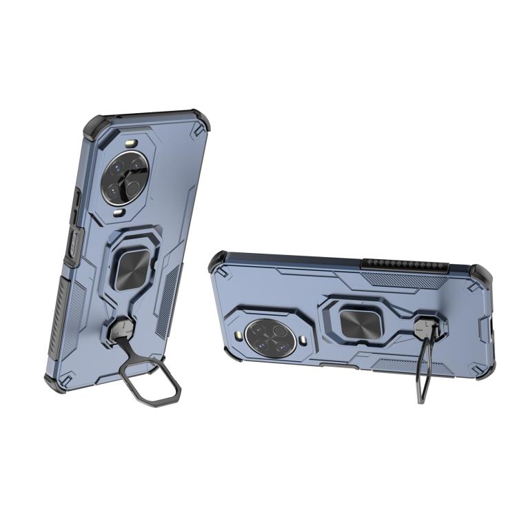 Funda híbrida de TPU y PC con soporte metálico para Huawei Nova 14 (azul)