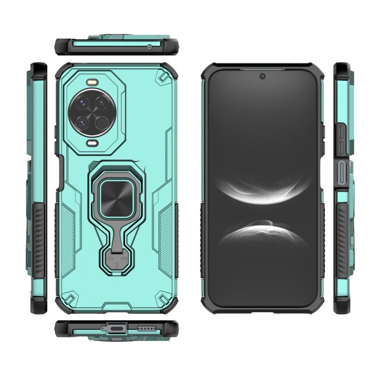 Funda híbrida de TPU y PC con soporte metálico para Huawei Nova 14 (verde)