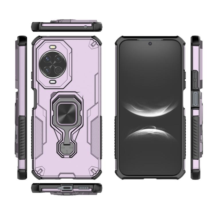 Funda híbrida de TPU y PC con soporte metálico para Huawei Nova 14 (morada)
