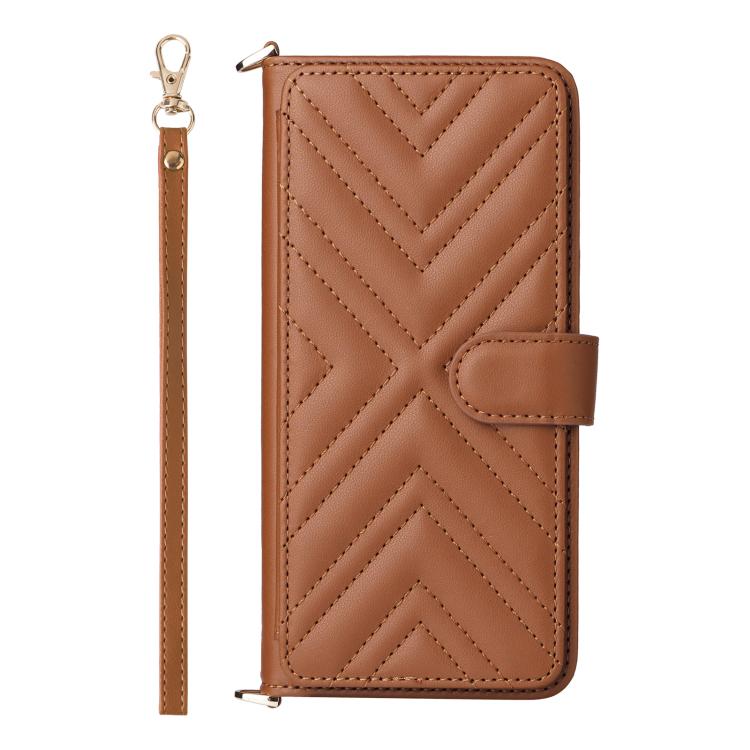 Funda de cuero multifuncional para Huawei Pura 80 Pro 5G / 80 Pro+ 5G con 6 ranuras para tarjetas y correa para la muñeca (marrón)