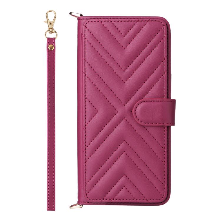 Funda de cuero multifuncional para Huawei Pura 80 Ultra 5G con 6 ranuras para tarjetas y correa para la muñeca (rosa)