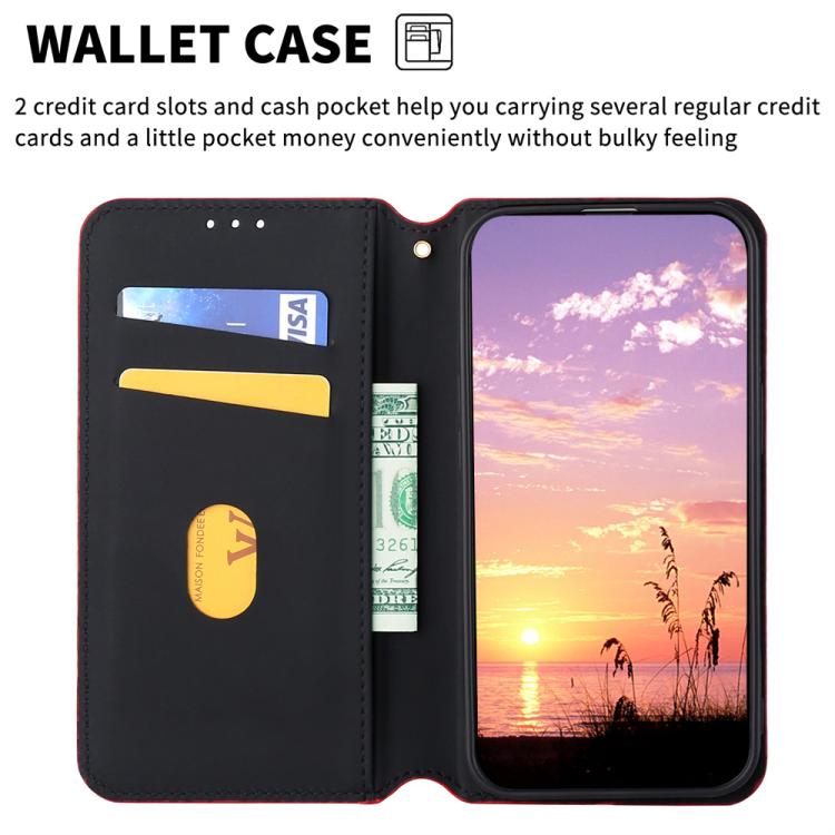 Funda de cuero con tapa y textura de cuadrícula cúbica para Huawei Pura 80 Pro 5G / 80 Pro+ 5G (roja)