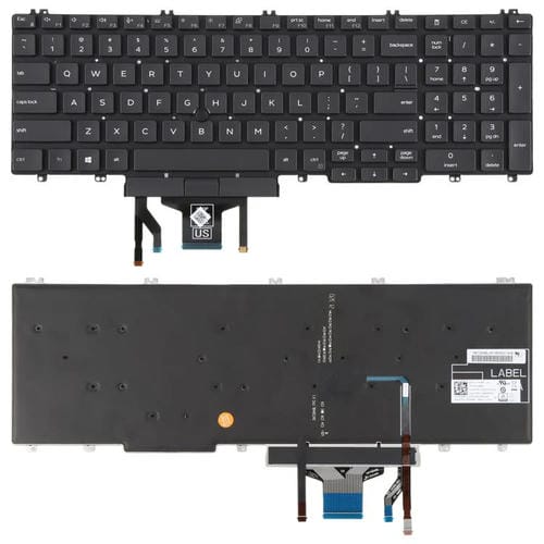 Clavier rétroéclairé portable Dell Latitude 5500 5501 5511 5510 3500 3501 Version USA 0MMH7V (Noir)