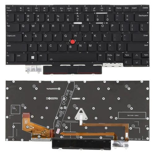 Clavier rétroéclairé Lenovo IBM ThinkPad X1 Carbon 9e et 10e génération (2021 / 2022) avec pointeur (Noir)