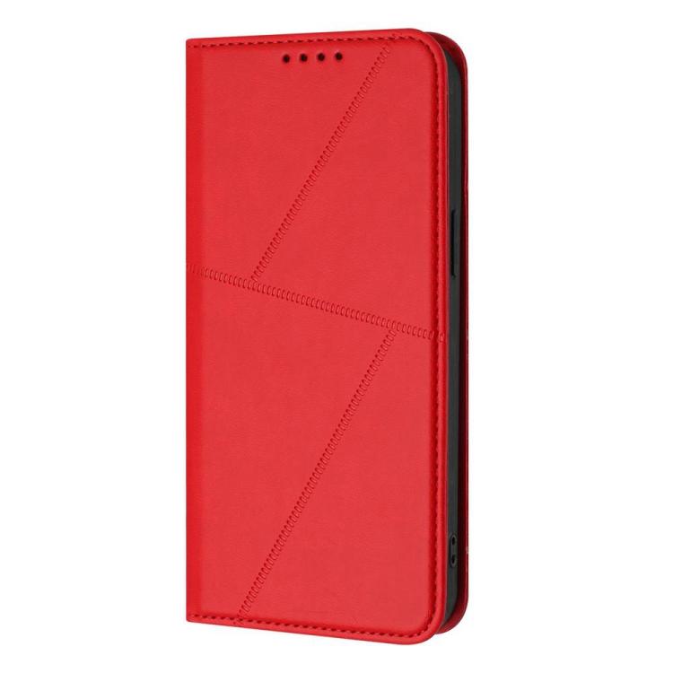 Funda de cuero con tapa magnética resistente y esmerilada para Samsung Galaxy S25 FE 5G (roja)