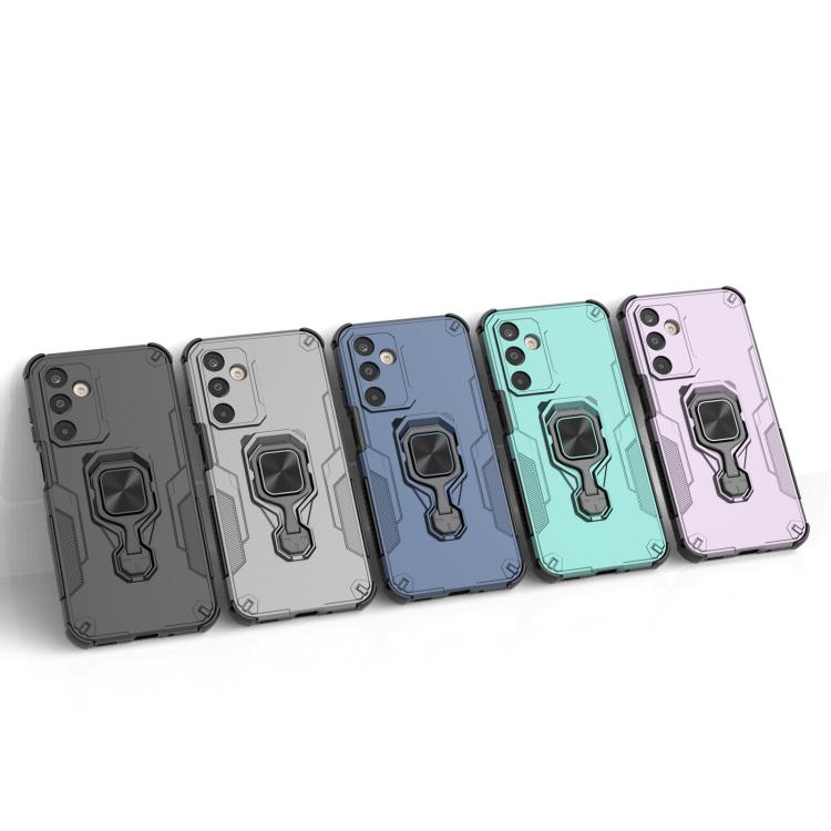 Funda híbrida de TPU y PC con soporte metálico para Samsung Galaxy M16 5G (verde)