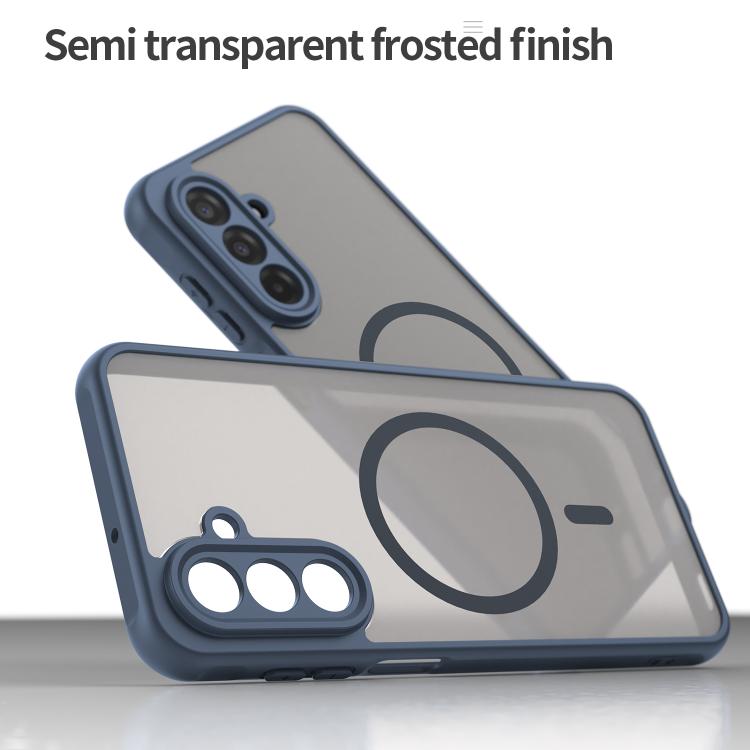 Funda híbrida de TPU y PC esmerilada Magsafe para Samsung Galaxy A17 5G (azul)