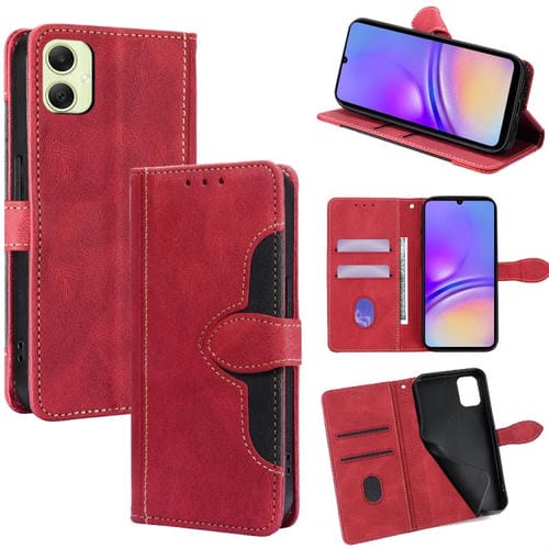 Funda de cuero con hebilla magnética y tacto suave para Samsung Galaxy A05 4G (roja)