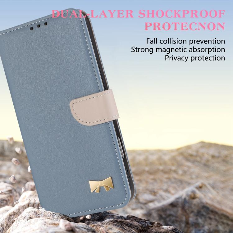 Funda de cuero con lazo metálico y correa para Samsung Galaxy S25 FE 5G (azul claro)