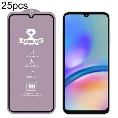 Película de vidrio templado de arco grande de aluminio de alta resistencia, 25 unidades, 9H, 0,4 mm, para Samsung Galaxy A06s
