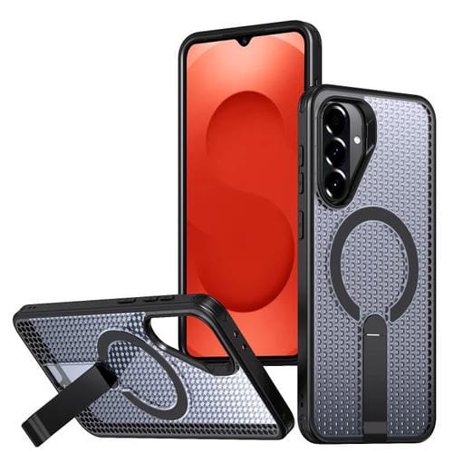 Funda con soporte MagSafe y refrigeración Honeycomb para Samsung Galaxy A26 5G (negra)