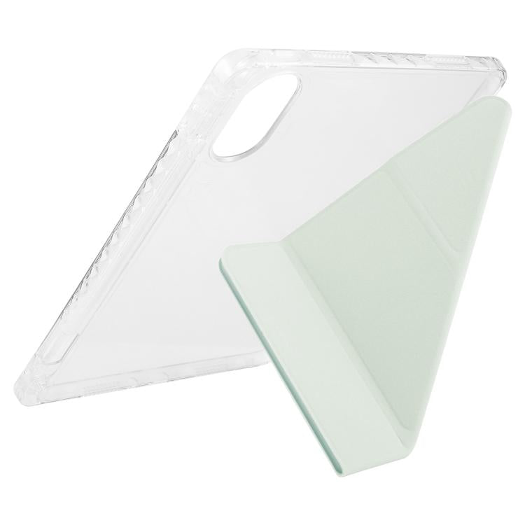 Funda de cuero acrílico transparente deformable para Redmi Pad SE 11 2025/Pad 2 (verde claro)