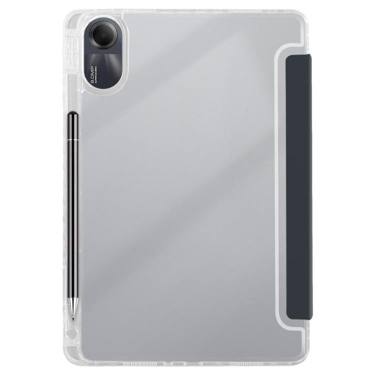 Funda de cuero acrílico transparente deformable para Redmi Pad SE 11 2025/Pad 2 (azul oscuro)