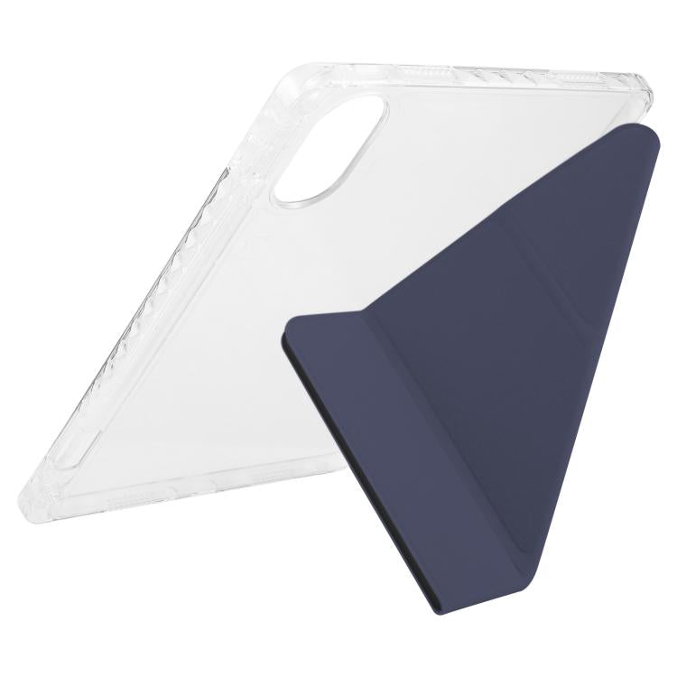 Funda de cuero acrílico transparente deformable para Redmi Pad SE 11 2025/Pad 2 (azul oscuro)