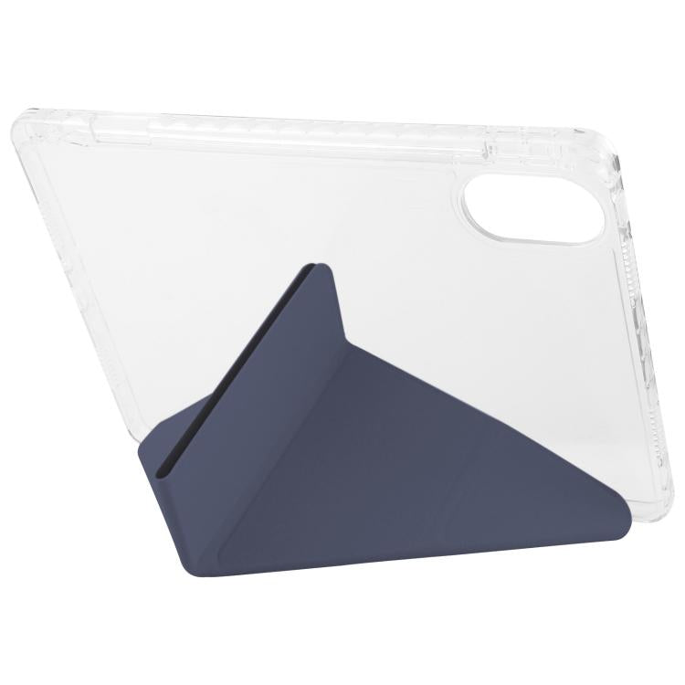 Funda de cuero acrílico transparente deformable para Redmi Pad SE 11 2025/Pad 2 (azul oscuro)