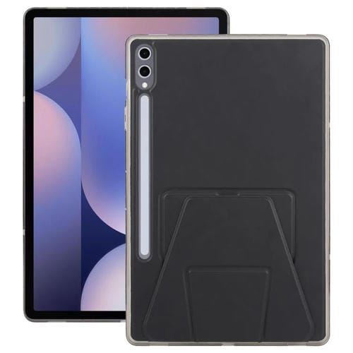 Funda plegable con soporte magnético y parte trasera de cuero acrílico para Samsung Galaxy Tab S10+/S9+ (negra)