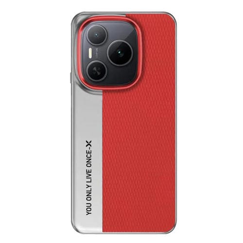Funda de cuero para PC con diseño de cámara y textura de diamante para Honor Power (roja)