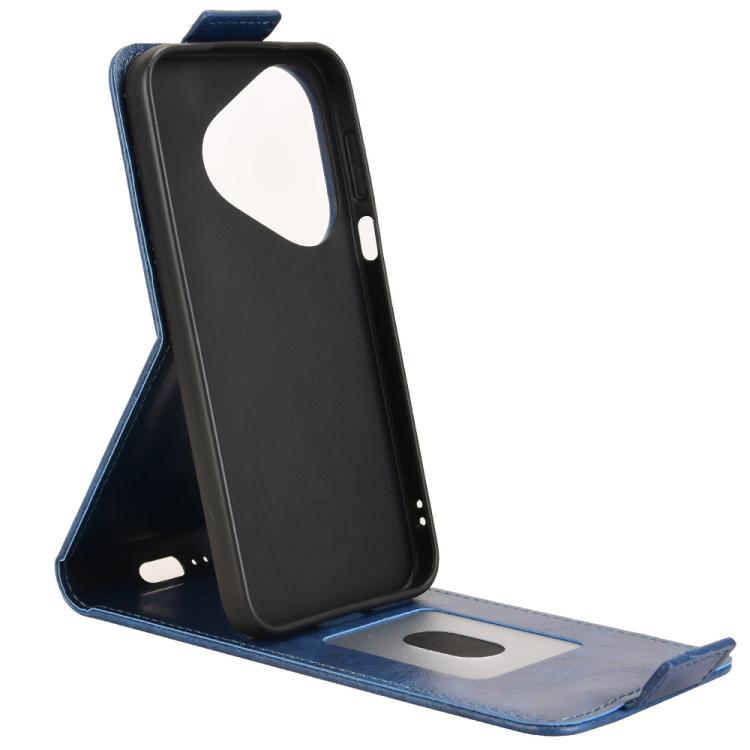 Funda magnética vertical de cuero con hebilla para Huawei Pura 80 5G (azul)
