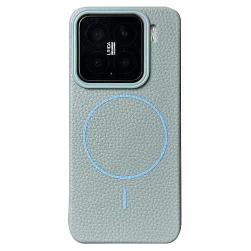 Funda de TPU con diseño de círculo fino MagSafe Litchi Grain para Xiaomi 15 Pro (azul claro)