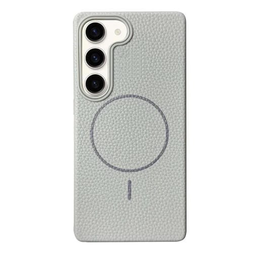 Funda de TPU con textura de lichi MagSafe para Samsung Galaxy S23 5G (gris titanio)