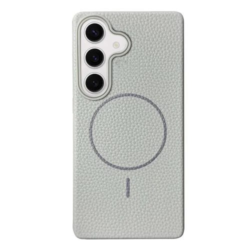 Funda de TPU con textura de lichi MagSafe para Samsung Galaxy S23 FE 5G (gris titanio)