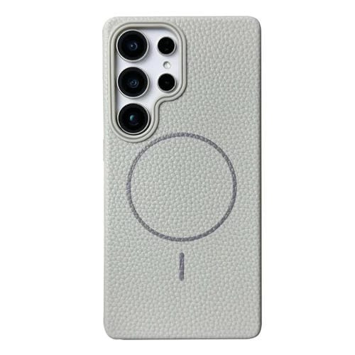 Funda de TPU con textura de lichi MagSafe para Samsung Galaxy S24 Ultra 5G (gris titanio)