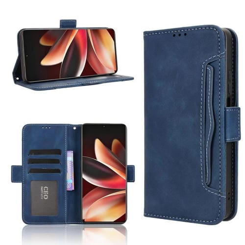 Funda de piel con textura de becerro y ranuras para tarjetas para Meizu Note 16 5G (azul)