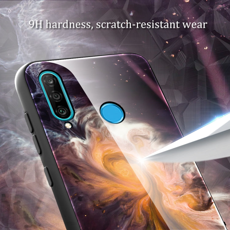 Para Huawei P30 lite / nova 4e Funda protectora de vidrio con patrón de mármol (DL05)