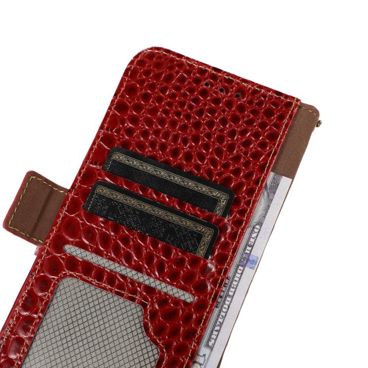 Funda de piel de vacuno con capa superior de cocodrilo para Samsung Galaxy XCover7 Pro (roja)