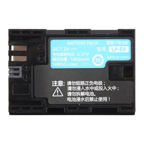 Batteria Canon LP-E6 1865 mAh per 5D2, 5D3, 6D, 6D II, 7D2, 70D, 80D, 90D