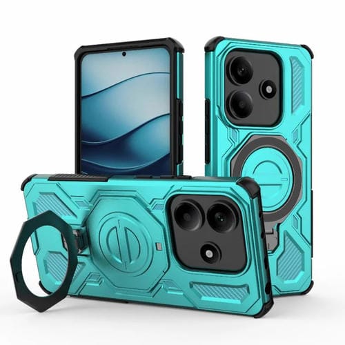 Funda magnética de TPU y PC MagSafe de color sólido para Redmi Note 14 5G J-20 (azul lago)